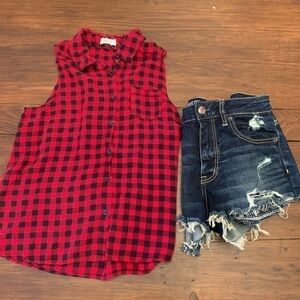 Buffalo Check Sleeveless Blouse